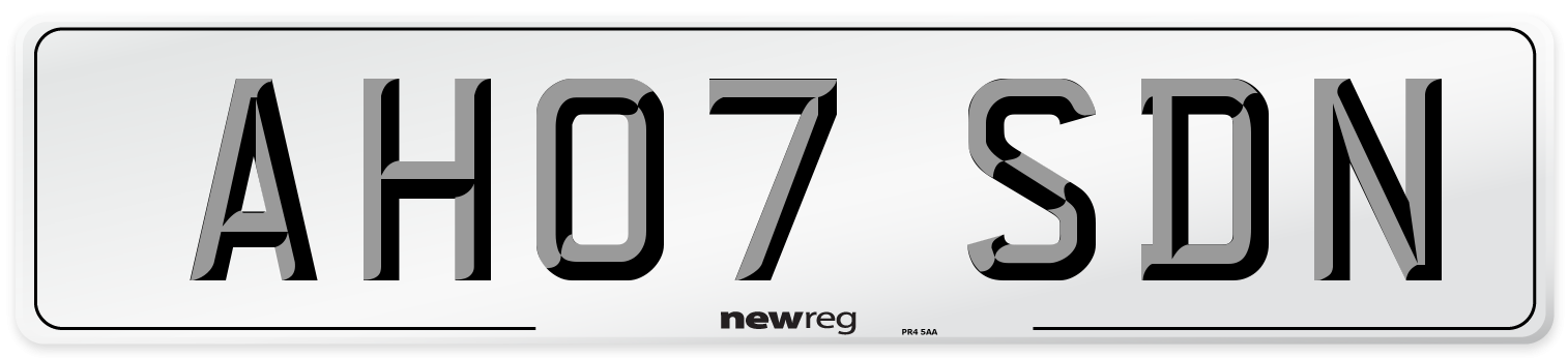 AH07 SDN Number Plate from New Reg